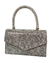 Bolsa preta de festa com strass, destacando detalhes brilhantes e alça elegante.