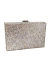 Bolsa prata clutch adornada com mini strass, ideal para eventos formais.