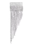 Bracelete prateado em strass com franjas, exibindo um design elegante e brilhante, ideal para ocasiões festivas.