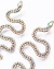 brinco cobra prateada com strass nicoleta 