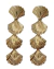 Brinco longo em metal com design de conchas douradas