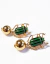 Brinco Dourado Design Besouro esmaltado em verde - Percevejo - Nicoleta Adornos | Acessórios Statement e Bijuterias Finas