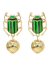 Brinco Dourado Design Besouro esmaltado em verde - Percevejo