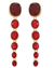 Brinco Dourado longo com pedras vermelhas - Olivia