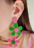 Brinco Acrílico Flores Verde e Rosa - Flora - comprar online