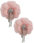 brinco flor rosa com strass nicoleta