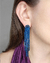 brinco strass azul franjas nicoleta 