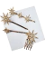 Conjunto de grampos para cabelo dourados com estrelas brilhantes, ideal para noivas e ocasiões especiais.