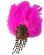 Presilha de carnaval com plumas pink e detalhes em strass, ideal para adorno de cabeça.