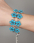 Pulseira prateada estilo boho com pedrarias - Turquesa - Nicoleta Adornos | Acessórios Statement e Bijuterias Finas