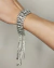 Pulseira prateada strass com franjas -Splendore
