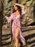 Kimono Praia de Tulum Longo C/ Fenda nas Laterais Manga Curta Saída de Praia - loja online
