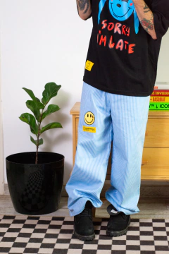 QUIET PANT "VIVIENNE" CIELO - tienda online