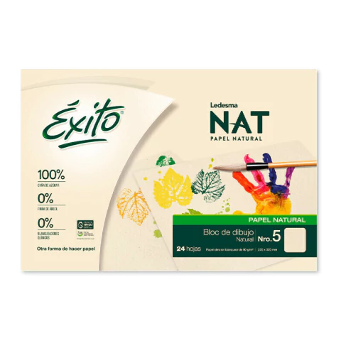 Block de dibujo EXITO Ledesma NAT Papel natural
