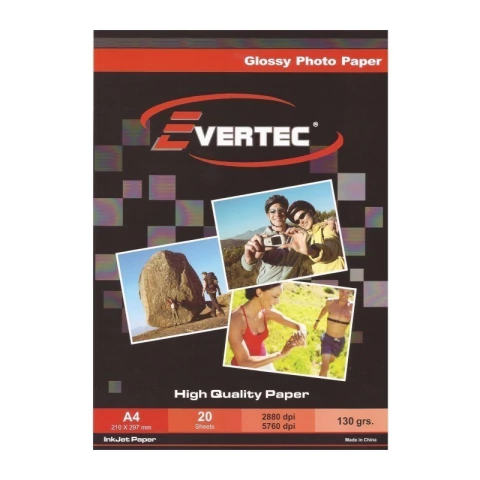 Papel Fotografico A4 x20 130grs Evertec