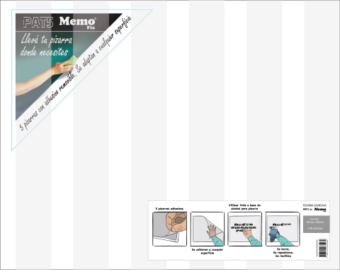 PIZARRA ADHESIVA MEMO FIX TRANSPARENTE 40 X 50 REUTILIZABLE X 5 UNIDADES
