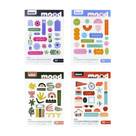 Stickers WERO Journal Mood Collection x 300 unidades