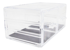 Organizador Acrilico 2 Cajones Grandes Maquillaje Escritorio - comprar online