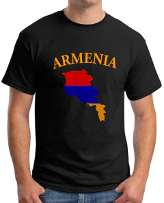 Armenia .Mapa bandera. Remera de algodón peinado premium!