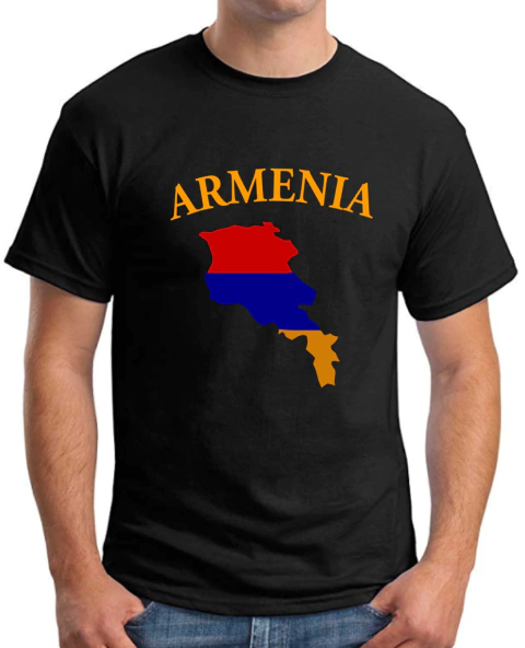 Armenia .Mapa bandera. Remera de algodón peinado premium!