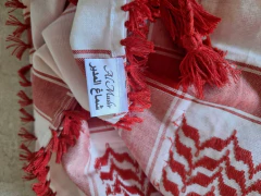 Kufiya. Pañuelos Árabes. extra grandes! 1,20 x 1,20. Blanco y Rojo. - tienda online