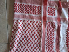 Imagen de Kufiya. Pañuelos Árabes. extra grandes! 1,20 x 1,20. Blanco y Rojo.