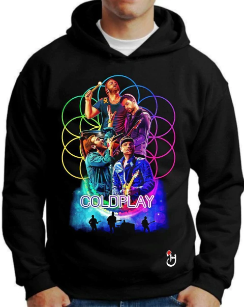 Buzo canguro de frisa Premium. Hoodie. Coldplay. Mod B082 - comprar online