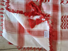 Kufiya. Pañuelos Árabes. extra grandes! 1,20 x 1,20. Blanco y Rojo. - comprar online