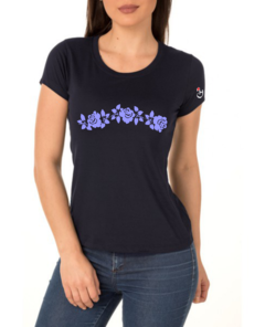 Flores. Remera entallada de algodón peinado premium!