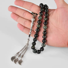 Masbaha. Tasbih. Jaspe Riolita. Piedra Natural Premium. 33 cuentas Rezo. - comprar online