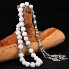 Masbaha Howlita. Tasbih. Piedra Natural Premium. 33 cuentas. Rezo. - comprar online