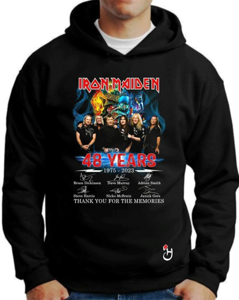 Buzo canguro de frisa Premium. Hoodie. Iron Maiden. Mod B069. - comprar online