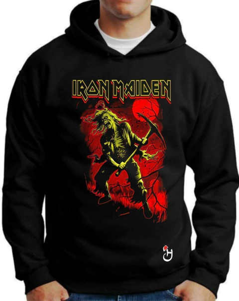 Buzo canguro de frisa Premium. Hoodie.Iron Maiden. Mod B079 - comprar online