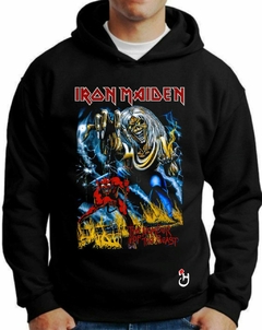 Buzo canguro de frisa Premium. Hoodie. Iron Maiden. Mod B106. - comprar online