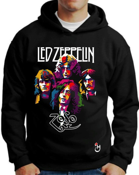 Buzo canguro de frisa Premium. Hoodie. Led Zeppelin. Mod B096 - comprar online