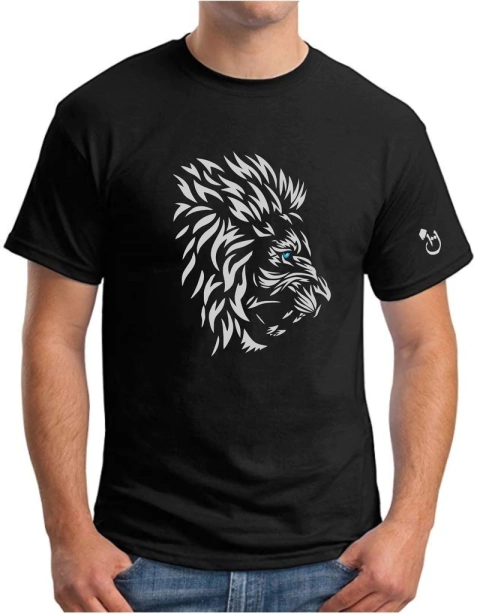 Leon. Remera de algodón peinado premium. En plateado