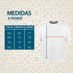 Tablas de medidas a Pedido.