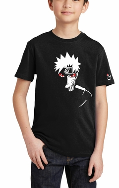 Naruto Boruto. Cara. Remera de algodón peinado. Niños