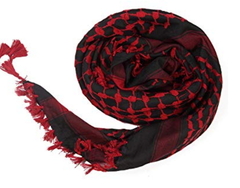 Shemagh Sirios extra grandes! 1,20 x 1,20. Negro y Rojo - Habibis Remeras