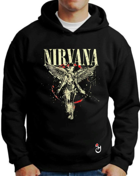Buzo canguro de frisa Premium. Hoodie. Nirvana. Mod B127. - comprar online