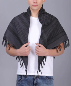 Imagen de Shemagh Militar táctico Gris oscuro y Negro. Sirios Originales.