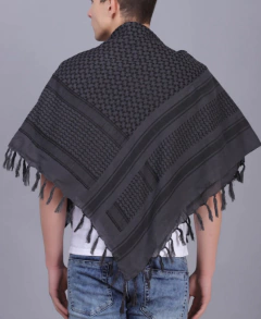 Shemagh Militar táctico Gris oscuro y Negro. Sirios Originales. - tienda online