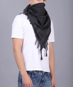 Shemagh Militar táctico Gris oscuro y Negro. Sirios Originales. - Habibis Remeras