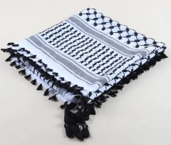 Kufiya. Pañuelos Árabes. extra grandes! 1,20 x 1,20. Blanco y negro. - tienda online