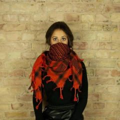 Pañuelo Árabe shemagh. kufiya. Naranja - Habibis Remeras