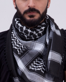 Shemagh Sirios extra grandes! 1,20 x 1,20. Negro y Blanco
