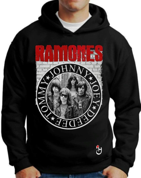 Buzo canguro de frisa Premium. Hoodie. Ramones. Mod B058. - comprar online