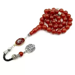 Masbaha.Tasbih.Piedra ágata roja Natural. Rezo. Islámico.✈️ Envío internacional .Entrega estimada entre 15 y 30 días hábiles.