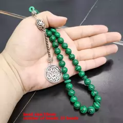Masbaha. Tasbih. Piedra Malaquita. Rezo. Islam. ✈️ Envío internacional .Entrega estimada entre 15 y 30 días hábiles