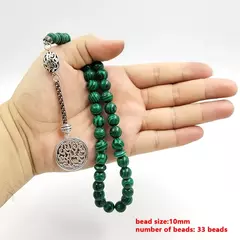 Masbaha. Tasbih. Piedra Malaquita. Rezo. Islam. ✈️ Envío internacional .Entrega estimada entre 15 y 30 días hábiles en internet